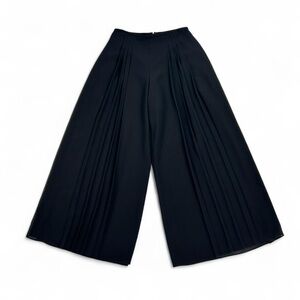 Vintage wide leg pleated black mesh overlay pants